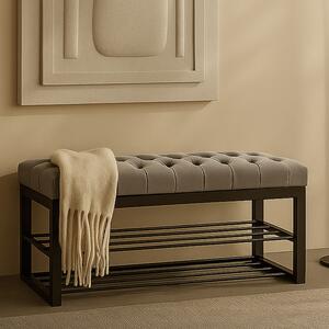 Panca industriale trapuntata per il corridoio SHELF BLANCA – LOFT