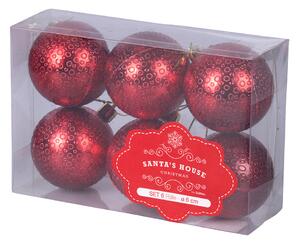 Set 6 Palle di Natale Ø6 cm in Plastica Rosso