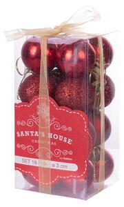 Set 16 Palle di Natale Ø3 cm in Plastica Rosso