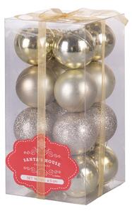 Set 16 Palle di Natale Ø5 cm in Plastica Champagne