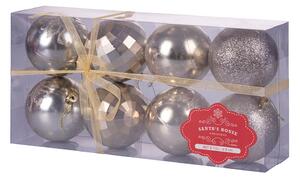 Set 8 Palle di Natale Ø8 cm in Plastica Champagne