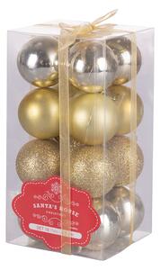 Set 16 Palle di Natale Ø5 cm in Plastica Oro