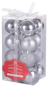 Set 16 Palle di Natale Ø5 cm in Plastica Argento