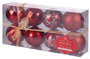 Set 8 Palle di Natale Ø8 cm in Plastica Rosso