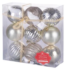 Set 9 Palle di Natale Ø10 cm in Plastica Oro