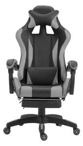Sedia Gaming con Poggiapiedi in Similpelle Grigio