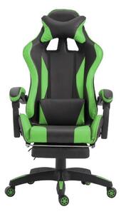 Sedia Gaming con Poggiapiedi in Similpelle Verde
