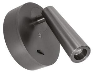 Applique moderno gea led gap584 led alluminio nickel scuro metacrilato orientabile - Gea Led