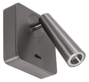 Applique moderno gea led gap594 led alluminio nickel scuro metacrilato orientabile - Gea Led