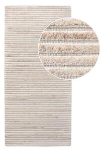 Passatoia in lana intrecciata a mano color crema 80x180 cm Mango - House Nordic