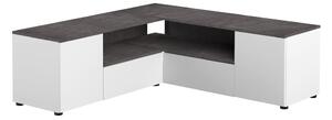 Tavolo TV grigio e bianco in cemento 130x46 cm Angle - TemaHome