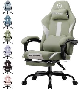 GTPLAYER Sedia da gioco Poltrona da gioco ergonomica Sedia da scrivania con superficie in tessuto Sedia da ufficio traspirante Cuscino a molla con