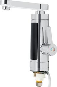 Rubinetto per lavabo, riscaldamento rapido da 3000 W, indicatore di temperatura, argento