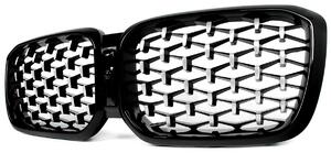 Griglia a rene, design a diamante, compatibile con i modelli di SUV X3/X4 LCI, cromata nera