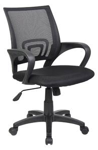 Sedia operativa con braccioli Rivestimento in tessuto nero e rete tecnica traspirante St. Louis 54x59x h 88 max 100 cm nero, per casa ed ufficio