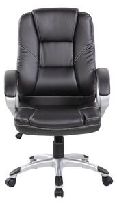 Poltrona presidenziale con braccioli mod. BOSTON con sistema di elevazione a Gas 65x70xh103 min 114 max peso 16,9 certificata EN1335-3 colore nero