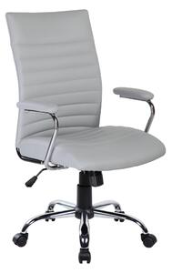 Sedia Poltrona direzionale con braccioli da Ufficio In Eco Pelle Archimede San Francisco seduta 48-58 cm peso 12,4 kg Altezza minima 50 max 60 cm Grigio