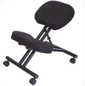 Sgabello Ergonomico in legno massello Dimensioni 44x 45-75 x H 61-73 cm Peso Kg 7 Dotato di ruote piroettanti colore legno colore nero