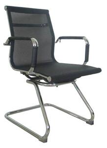 Sedia attesa su slitta con braccioli in acciaio 54x62xh89 cm - peso 11,7 kg schienale in rete traspirante colore nero