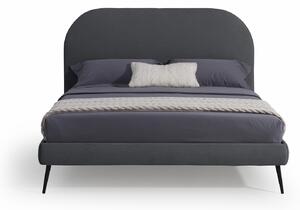 Letto Matrimoniale in Tessuto Imbottito SYDNEY Grigio scuro