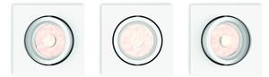 Philips 50193/31/PN - Set 3x faretti LED RGBW dimmerabili da incasso, 1x GU10/4,8W/230V, bianchi + telecomando
