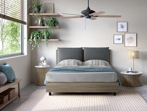 Letto Contenitore YORK Struttura Tortora - Cuscino Grigio 160x190 cm