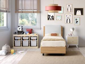 Letto Contenitore YORK Struttura Noce - Cuscino Bianco 80x195 cm