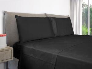 Set Lenzuola e Federe Cuscini Nero Singolo