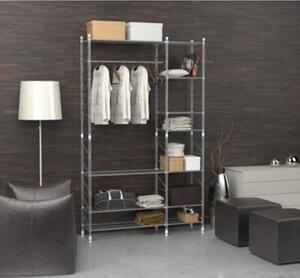 Appendiabiti componibile in filo LIVING 32x80xh180 - 32x50xh180 cm in acciaio verniciato