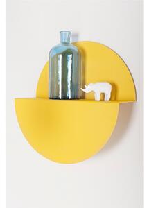 Mensola in Metallo Verniciato HALF MOON �50xh16 cm fissaggio a muro con stop e viti giallo ral 1032