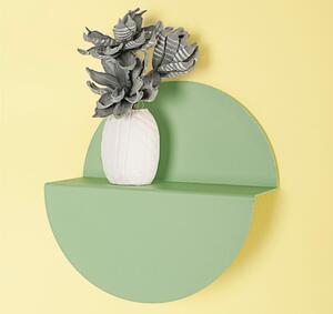 Mensola in Metallo Verniciato HALF MOON �50xh16 cm fissaggio a muro con stop e viti Verde ral 6021