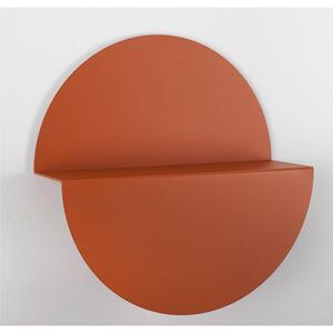 Mensola in Metallo Verniciato HALF MOON �50xh16 cm fissaggio a muro con stop e viti Arancio, Marrone ral 8023