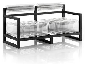 Divano Yoko eko struttura in legno nero, dimensioni 62x191xH70 cm peso 18,7 kg, seduta gonfiabile in TPU colore trasparente