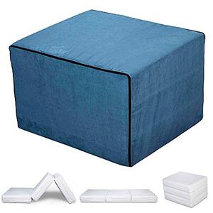 Futon pouf Letto FUTON VELVET Blu