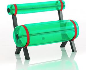 Panca L100 gonfiabile con telaio in alluminio e PVC Crystal Green ZIBA, 56x106xH75 cm, peso sopportabile 150 kg