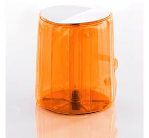 Sgabello helly eko struttura in acciaio inossidabile, dimensioni 33x33xH45 cm peso 7 kg, seduta gonfiabile in TPU colore arancio