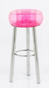 Sgabello helly eko struttura in alluminio, dimensioni 33x33xH45 cm peso 5 kg, seduta gonfiabile in TPU colore rosa