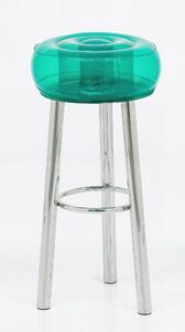 Sgabello helly eko struttura in alluminio, dimensioni 33x33xH45 cm peso 5 kg, seduta gonfiabile in TPU colore verde