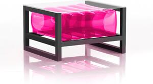 Tavolino EKO gonfiabile con telaio in alluminio e TPU Crystal Pink YOKO, 62x70xH40 cm riciclabile, biodegradabile, estremamente resistente