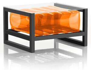 Tavolino EKO gonfiabile con telaio in alluminio e TPU Crystal Orange YOKO, 62x70xH40 cm riciclabile, biodegradabile, estremamente resistente