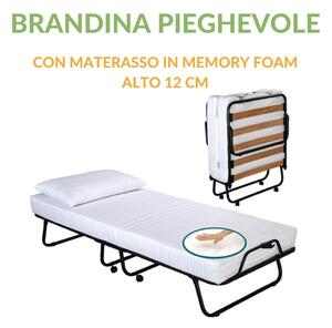 Kingu - Kit letto singolo, brandina pieghevole e materasso memory 80x190 cm Brandina-materasso-cuscino