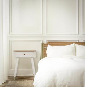 Comodino con cassetto e ripiano in legno bianco, MATERA, Dimensioni 45x32x h 62 cm - Peso 6kg La struttura in legno colore bianco