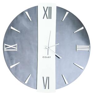 Orologio da Muro Struttura in specchio nero fume' con bordo rifinito a filo lucido Dimensioni 45 cm lancette Colore Bianco , Numeri Arabi realizzato in nero Fum�