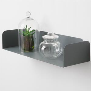 Mensola in metallo SMARTY da muro Minimal Dimensioni 60x20x h 12 cm Portata massima 17.8 kg in acciaio verniciato Grigio ombra RAL 7022