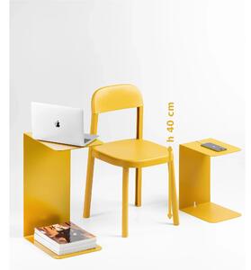 Sidetable in metallo DOUBLE 40 , Dimensioni 30x38xh 40 cm che pu� essere utilizzato sia come tavolino di servizio lato divano sia come semplice comodino senape
