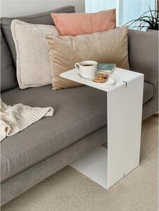 Sidetable in metallo DOUBLE 60 , Dimensioni 30x38xh 60 cm che pu� essere utilizzato sia come tavolino di servizio lato divano sia come semplice comodino Bianco RAL 9003 liscio