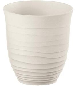 Bicchiere Basso, Tierra ottenuto riciclando 3,3 bottiglie di plastica � 9xh9,5 cm - 350cc Post Consumed Recycled Poliestereastic, Bianco latte