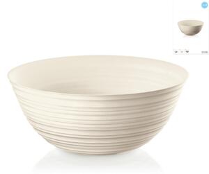 Contenitore insalatiera Tierra L realizzato con plastica riciclata di 13,8 bottiglie �25xh10,8 cm -3100 cc colore bianco latte