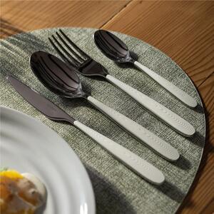 Set Posate colorate 24 pezzi JUST CUTLERY 6 posto tavola 18/10 (AISI 420) impugnatura ergonomica in confezione vetrina Colore bianco Latte