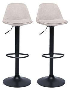 Sgabelli da bar design in tessuto effetto velluto beige (set di 2) STEEVY